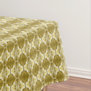 Art Deco wallpaper pattern - gold and white Tablecloth