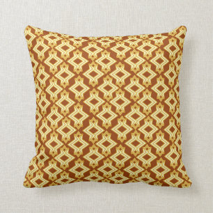 Art Deco Wallpaper Pattern, Golden Brown Cushion