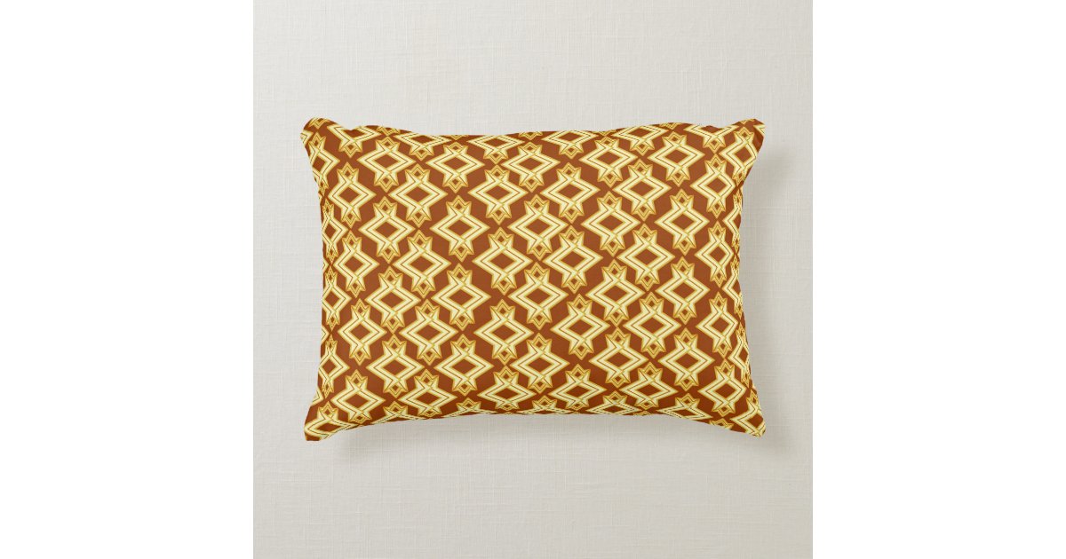 Art Deco Wallpaper Pattern, Golden Brown Decorative Cushion Zazzle