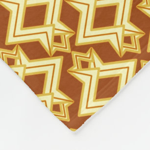 Art Deco Wallpaper Pattern, Golden Brown Fleece Blanket