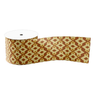 Art Deco Wallpaper Pattern, Golden Brown Grosgrain Ribbon