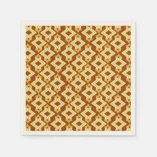 Art Deco Wallpaper Pattern, Golden Brown Napkin