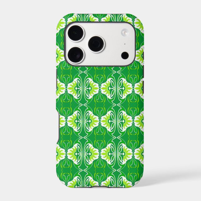 Art Deco wallpaper pattern - green and white (Back)