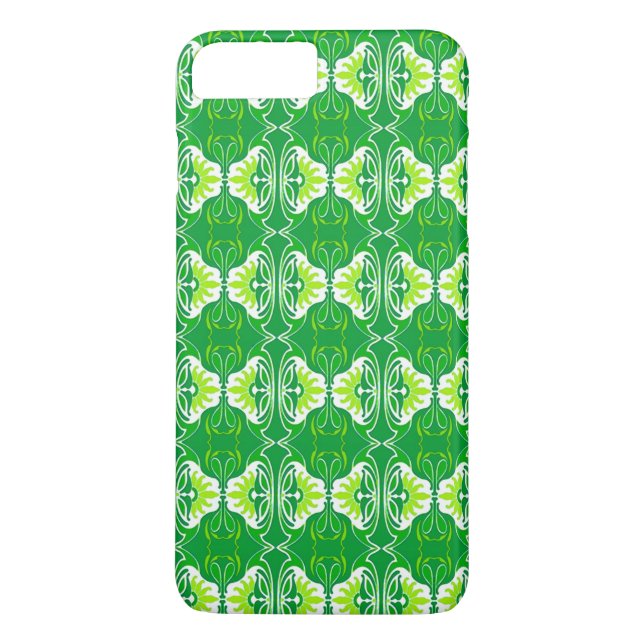 Art Deco wallpaper pattern - green and white Case-Mate iPhone Case (Back)