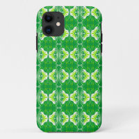Art Deco wallpaper pattern - green and white