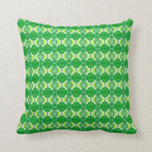 Art Deco wallpaper pattern - green and white Cushion