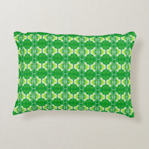 Art Deco wallpaper pattern - green and white Decorative Cushion