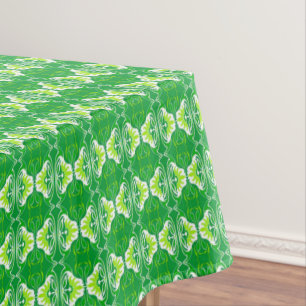 Art Deco wallpaper pattern - green and white Tablecloth