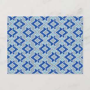 Art Deco Wallpaper Pattern, Grey / Grey and Blue Postcard