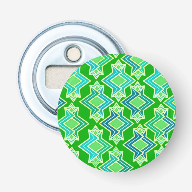 Art Deco Wallpaper Pattern, Jade Green Bottle Opener (Front)
