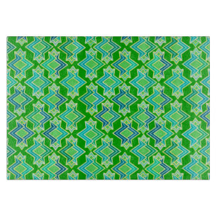 Art Deco Wallpaper Pattern, Jade Green Cutting Board