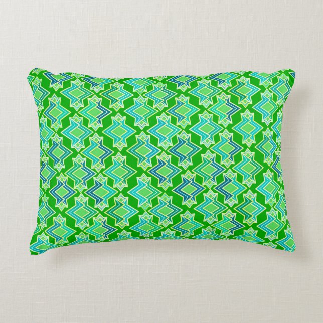 Art Deco Wallpaper Pattern, Jade Green Decorative Cushion (Front)