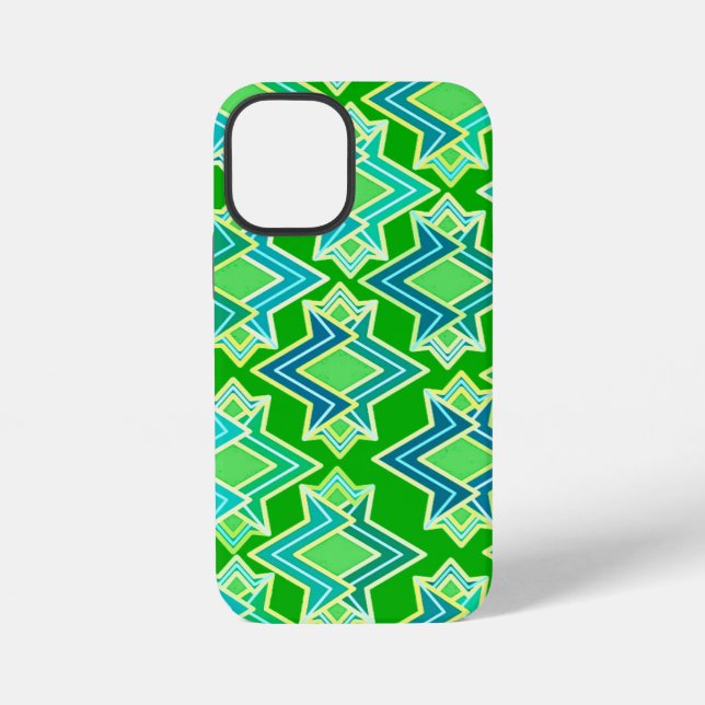 Art Deco Wallpaper Pattern, Jade Green iPhone Case (Back)
