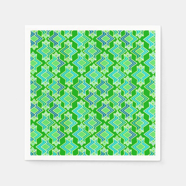 Art Deco Wallpaper Pattern, Jade Green Napkin (Front)
