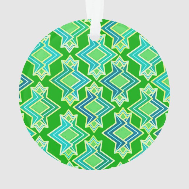 Art Deco Wallpaper Pattern, Jade Green Ornament (Back)