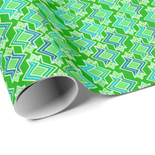 Art Deco Wallpaper Pattern, Jade Green Wrapping Paper