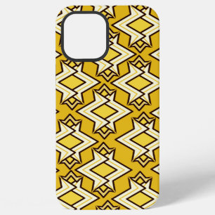 Art Deco Wallpaper Pattern, Mustard Gold iPhone 12 Pro Max Case