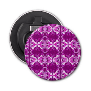 Art Deco wallpaper pattern - purple and white Bottle Opener