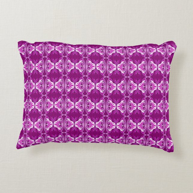Art Deco wallpaper pattern - purple and white Decorative Cushion (Back)
