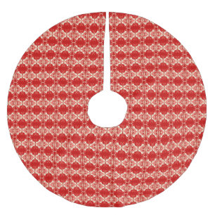 Art Deco wallpaper pattern - red and white Brushed Polyester Tree Skirt