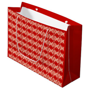 Art Deco wallpaper pattern - red and white Large Gift Bag