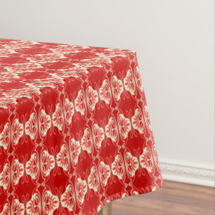 Art Deco wallpaper pattern - red and white Tablecloth