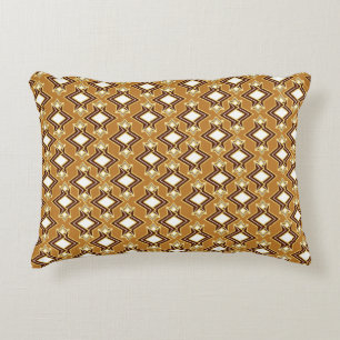 Art Deco Wallpaper Pattern, Tan and Brown Decorative Cushion