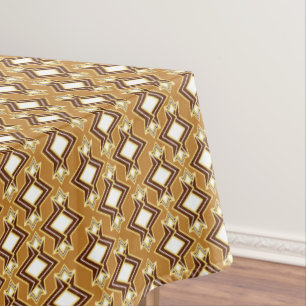 Art Deco Wallpaper Pattern, Tan and Brown Tablecloth