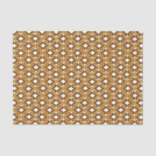 Art Deco Wallpaper Pattern, Tan and Brown Tissue Paper (Front)