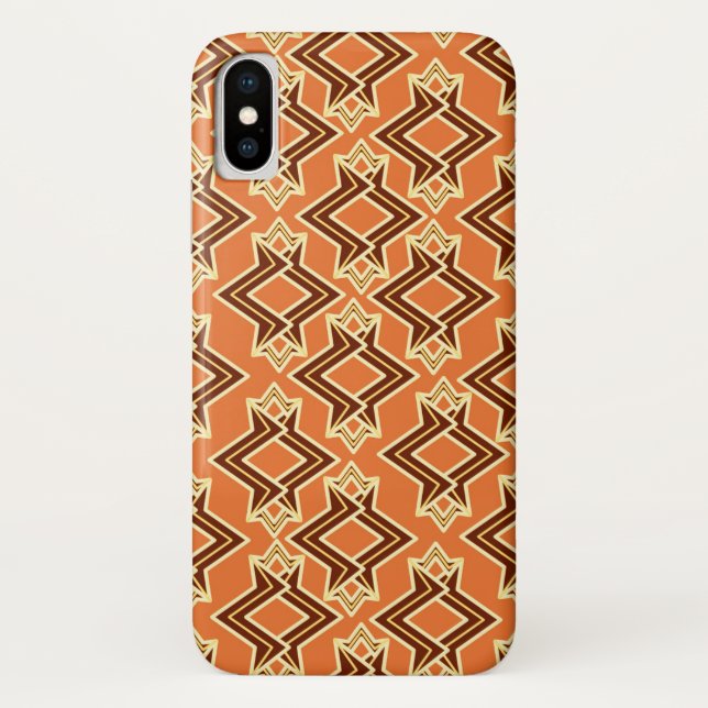 Art Deco Wallpaper Pattern, Terracotta / Rust Case-Mate iPhone Case (Back)