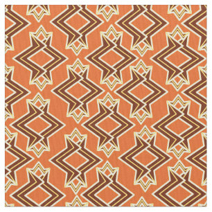 Art Deco Wallpaper Pattern, Terracotta / Rust Fabric