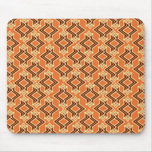 Art Deco Wallpaper Pattern, Terracotta / Rust Mouse Mat