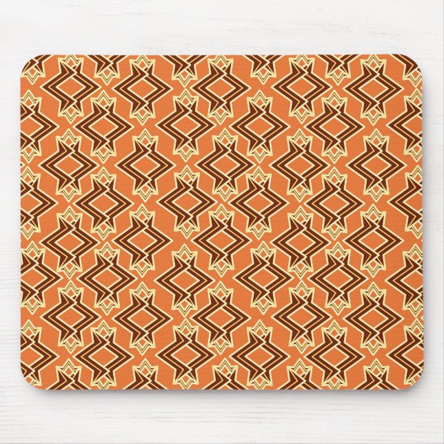 Art Deco Wallpaper Pattern, Terracotta / Rust Mouse Mat (Front)
