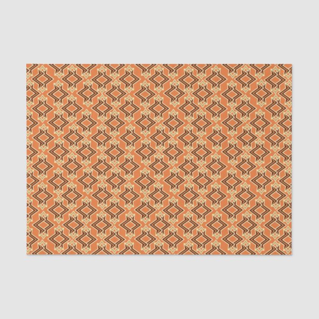 Art Deco Wallpaper Pattern, Terracotta / Rust Tissue Paper (Front)