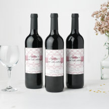 Art Deco Wave Patten Pink Flamingo Birthday