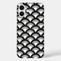 Art Deco wave pattern - black and white