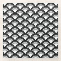 Art Deco wave pattern - black and white