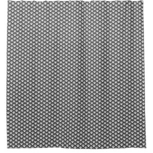 Art Deco wave pattern - black and white Shower Curtain