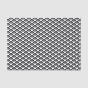 Art Deco wave pattern - black and white Tissue Paper