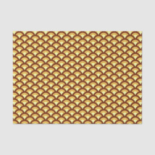 Art Deco wave pattern - chocolate and yellow Tissue Paper