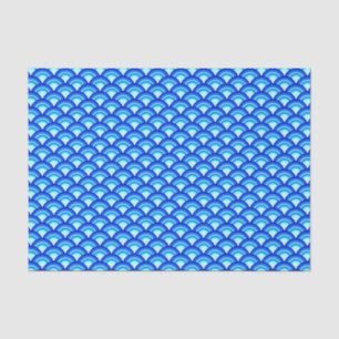 Art Deco wave pattern - cobalt and sky blue Tissue Paper