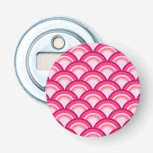 Art Deco wave pattern - fuchsia and coral Bottle Opener