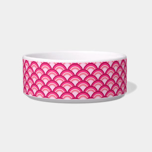 Art Deco wave pattern - fuchsia and coral Bowl
