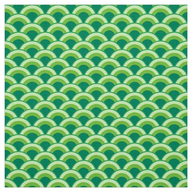 Art Deco wave pattern - jade green Fabric (Swatch)