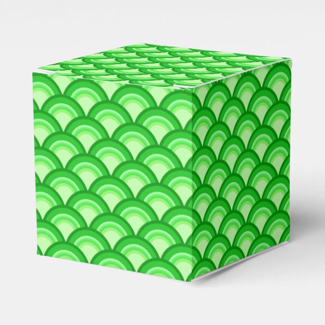 Art Deco wave pattern - jade green Favour Box (Front Side)