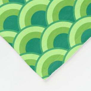 Art Deco wave pattern - jade green Fleece Blanket