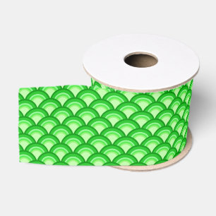 Art Deco wave pattern - jade green Grosgrain Ribbon