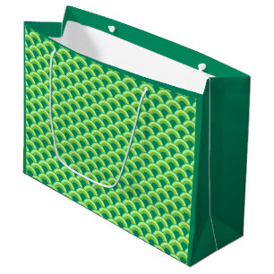 Art Deco wave pattern - jade green Large Gift Bag