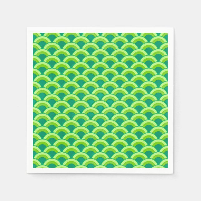 Art Deco wave pattern - jade green Napkin (Front)