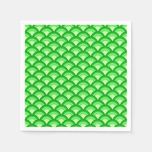 Art Deco wave pattern - jade green Napkin (Front)